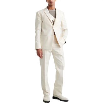 Off-White Bărbați FW22 Culoare solidă Centură cu cataramă Pantaloni drepți casual/Pantaloni Albi Off-White Bărbați FW22 Culoare solidă Centură cu cataramă Pantaloni drepți casual/Pantaloni Albi
