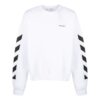 Off-White Bărbați FW22 Dungi laterale cu imprimeu alfabetic, guler rotund, mâneci lungi, toamnă, alb