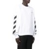 Off-White Bărbați FW22 Dungi laterale cu imprimeu alfabetic, guler rotund, mâneci lungi, toamnă, alb