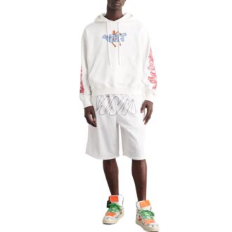 Off-White Bărbați FW22 Graffiti Loose Hooded Long Sleeves Alb Off-White Bărbați FW22 Graffiti Loose Hooded Long Sleeves Alb