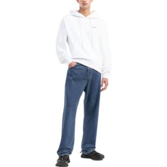 Off-White Bărbați FW22 Hanorac casual cu mâneci lungi și imprimeu, alb Off-White Bărbați FW22 Hanorac casual cu mâneci lungi și imprimeu, alb