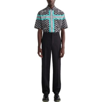 Off-White Bărbați FW22 Pantaloni casual drepți, cu talie înaltă, în culori uni, versiune negru Off-White Bărbați FW22 Pantaloni casual drepți, cu talie înaltă, în culori uni, versiune negru