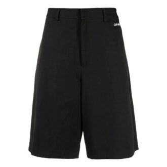 Off-White Bărbați FW22 Pantaloni Scurți drepți cu imprimeu color solid, negru Off-White Bărbați FW22 Pantaloni Scurți drepți cu imprimeu color solid, negru