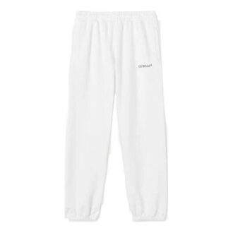 Off-White Bărbați FW22 Pantaloni sport/pantaloni/joggers cu imprimeu săgeată pe spate și talie elastică, alb Off-White Bărbați FW22 Pantaloni sport/pantaloni/joggers cu imprimeu săgeată pe spate și talie elastică, alb