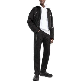 Off-White Bărbați FW22 Pulover cu mâneci lungi și imprimeu logo, croială lejeră, alb Off-White Bărbați FW22 Pulover cu mâneci lungi și imprimeu logo, croială lejeră, alb