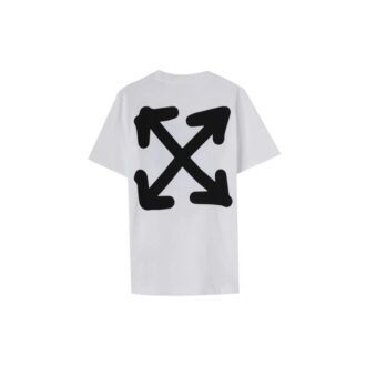 Off-White Bărbați FW22 Tricou alb cu imprimeu, guler rotund și mâneci scurte Off-White Bărbați FW22 Tricou alb cu imprimeu, guler rotund și mâneci scurte