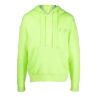 Off-White Bărbați FW22 Tricou cu imprimeu logo Arrows, croială largă, verde-galben