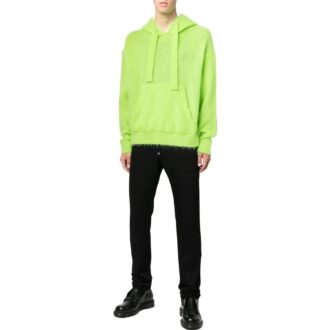 Off-White Bărbați FW22 Tricou cu imprimeu logo Arrows, croială largă, verde-galben