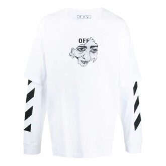Off-White Bărbați Imprimare Sport Alb
