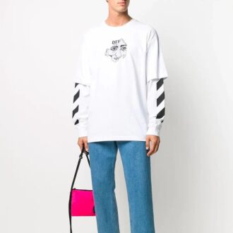 Off-White Bărbați Imprimare Sport Alb