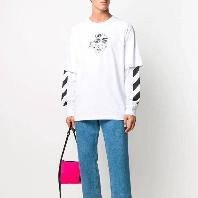 Off-White Bărbați Imprimare Sport Alb
