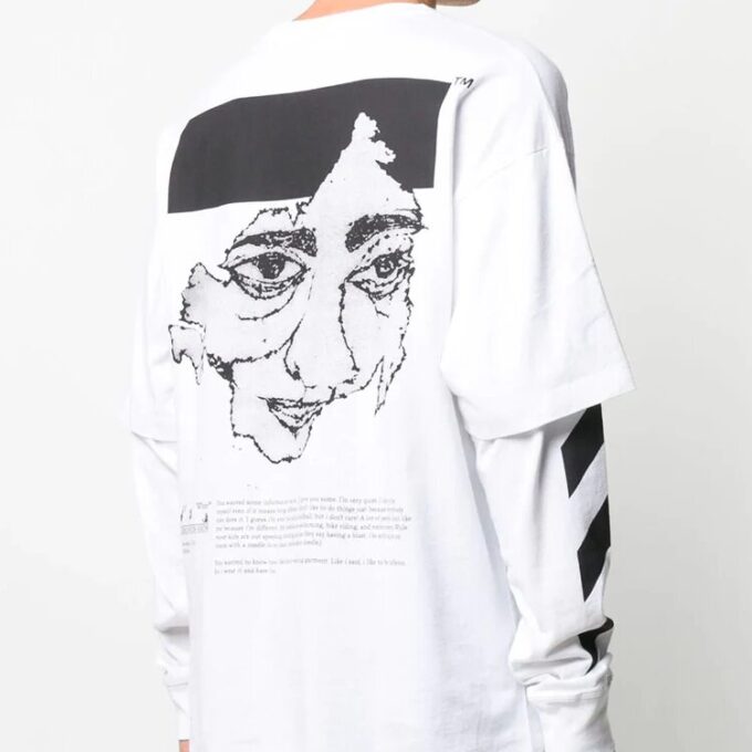 Off-White Bărbați Imprimare Sport Alb