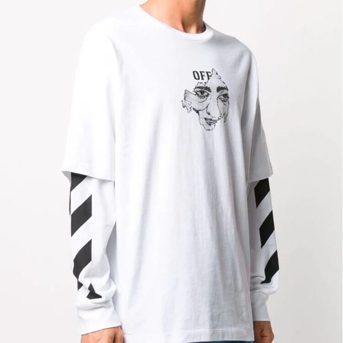 Off-White Bărbați Imprimare Sport Alb