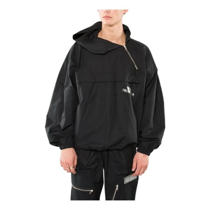 Off-White Bărbați Imprimeu cu model Fermoar Diagonal Croială largă Negru