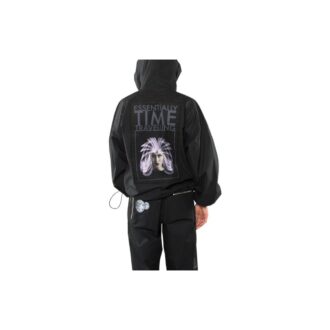 Off-White Bărbați Imprimeu cu model Fermoar Diagonal Croială largă Negru