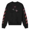 Off-White Bărbați Logo Spider Printing Guler Rotund Mâneci Lungi Negru