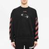 Off-White Bărbați Logo Spider Printing Guler Rotund Mâneci Lungi Negru