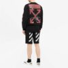 Off-White Bărbați Logo Spider Printing Guler Rotund Mâneci Lungi Negru