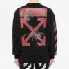 Off-White Bărbați Logo Spider Printing Guler Rotund Mâneci Lungi Negru