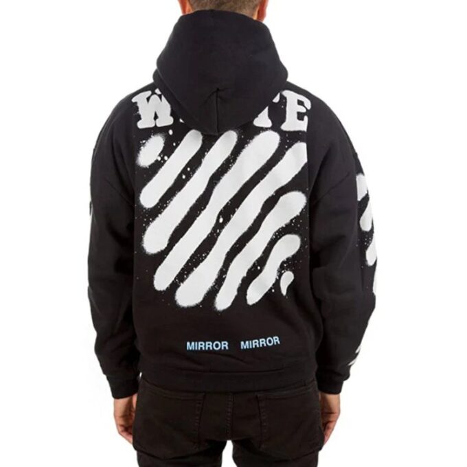 Off-White Bărbați Splash Ink Graffiti Stripe Negru