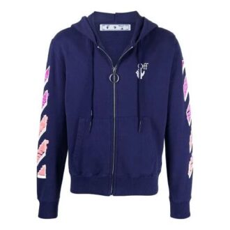 Off-White Bărbați SS21 Casual cu fermoar, versiune standard, albastru