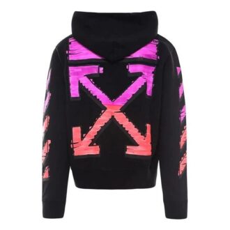 Off-White Bărbați SS21 Imprimare logo Mâneci lungi Croială largă „Negru-fucsia”