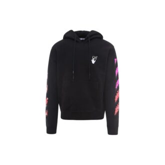 Off-White Bărbați SS21 Imprimare logo Mâneci lungi Croială largă „Negru-fucsia”