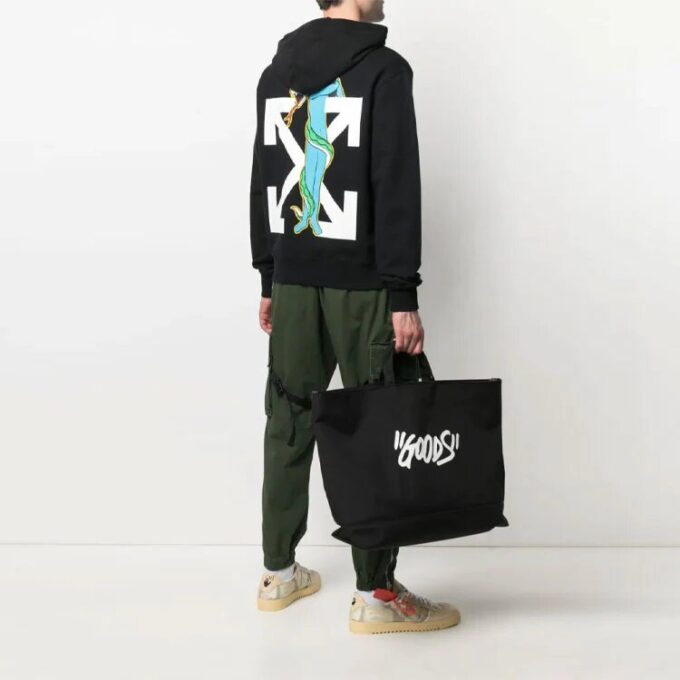Off-White Bărbați SS21 Imprimat Croială largă Negru