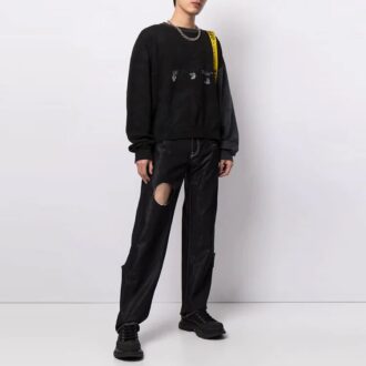 Off-White Bărbați SS21 Logo imprimat Negru