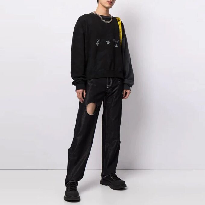 Off-White Bărbați SS21 Logo imprimat Negru