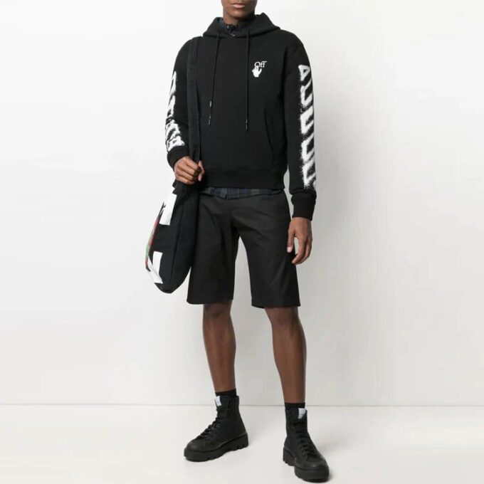 Off-White Bărbați SS21 Logo imprimat Negru