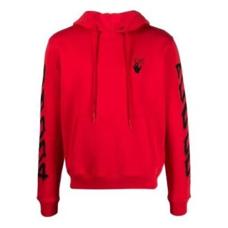 Off-White Bărbați SS21 Twill cu imprimeu logo, croială largă, roșu Off-White Bărbați SS21 Twill cu imprimeu logo, croială largă, roșu