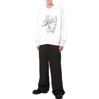 Off-White Bărbați SS22 Cu imprimeu graffiti Șnur Croială largă Alb Off-White Bărbați SS22 Cu imprimeu graffiti Șnur Croială largă Alb