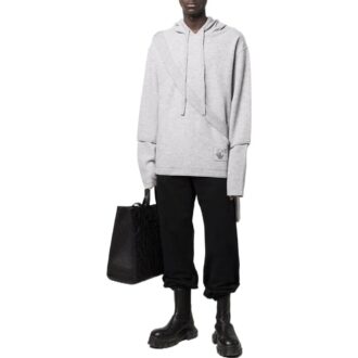 Off-White Bărbați SS22 Culoare solidă Confortabil Cu șnur Cu glugă Mâneci lungi Gri Off-White Bărbați SS22 Culoare solidă Confortabil Cu șnur Cu glugă Mâneci lungi Gri