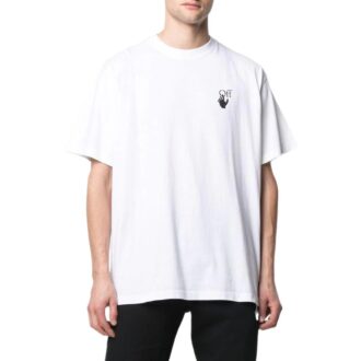 Off-White Bărbați SS22 Culoare solidă Logo săgeată imprimat Guler rotund Mânecă scurtă Croială largă Tricou alb Off-White Bărbați SS22 Culoare solidă Logo săgeată imprimat Guler rotund Mânecă scurtă Croială largă Tricou alb