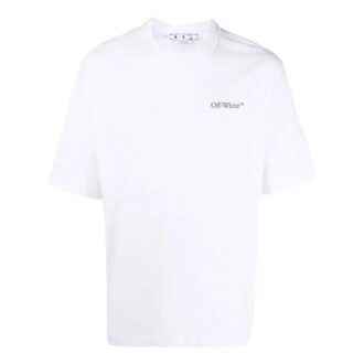 Off-White Bărbați SS22 Culoare solidă Logo tipărit cu litere Tricou cu mâneci scurte, alb Off-White Bărbați SS22 Culoare solidă Logo tipărit cu litere Tricou cu mâneci scurte, alb