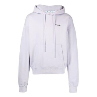 Off-White Bărbați SS22 Culoare solidă Model cu săgeți imprimat Hanorac cu glugă și mâneci lungi Versiune Violet deschis Off-White Bărbați SS22 Culoare solidă Model cu săgeți imprimat Hanorac cu glugă și mâneci lungi Versiune Violet deschis
