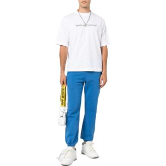 Off-White Bărbați SS22 Dungi Logo Imprimat Casual Sport Pantaloni/Pantaloni/Joggers Versiune Albastru Off-White Bărbați SS22 Dungi Logo Imprimat Casual Sport Pantaloni/Pantaloni/Joggers Versiune Albastru
