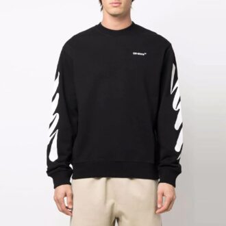 Off-White Bărbați SS22 Imprimare logo Guler rotund Negru Off-White Bărbați SS22 Imprimare logo Guler rotund Negru