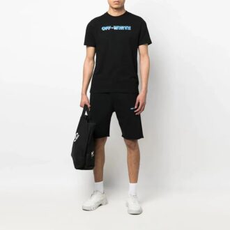 Off-White Bărbați SS22 Logo Săgeată Imprimare Casual Pantaloni Scurți drepți Croială largă Negru Off-White Bărbați SS22 Logo Săgeată Imprimare Casual Pantaloni Scurți drepți Croială largă Negru