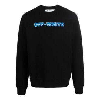 Off-White Bărbați SS22 Tricou cu guler rotund și logo cu model de săgeți, negru Off-White Bărbați SS22 Tricou cu guler rotund și logo cu model de săgeți, negru