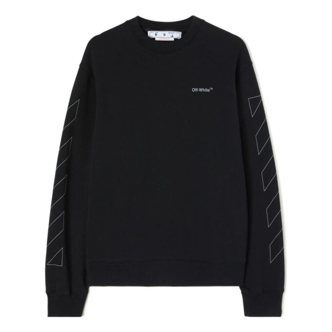 Off-White Bărbați SS22 Tricou cu imprimeu, guler rotund, negru