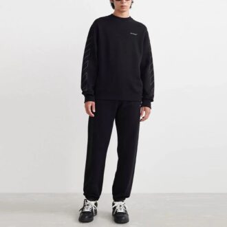 Off-White Bărbați SS22 Tricou cu imprimeu, guler rotund, negru Off-White Bărbați SS22 Tricou cu imprimeu, guler rotund, negru
