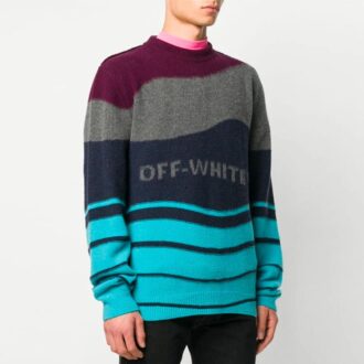 Off-White Bărbați Tricot cu dungi Colorblock