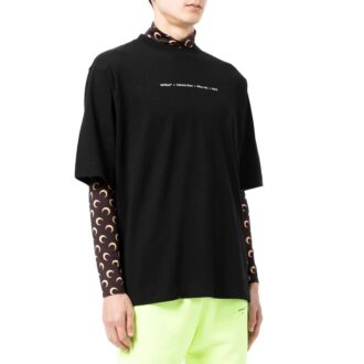 Off-White Men’s FW21 Arrow Pattern Alphabet Loose Fit Black T-Shirt