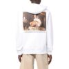 Off-White Pantaloni bărbați FW22 cu imprimeu cu personaje, croială largă, albi