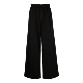 Off-White Pantaloni casual drepți pentru bărbați SS22, culoare solidă, croială largă, negru