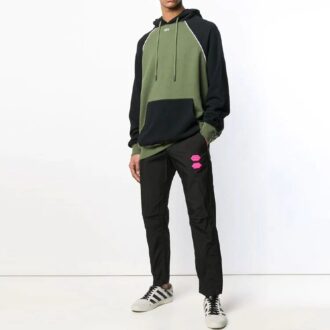 Off-White Pantaloni casual lungi pentru bărbați, talie D, croială slim, negru