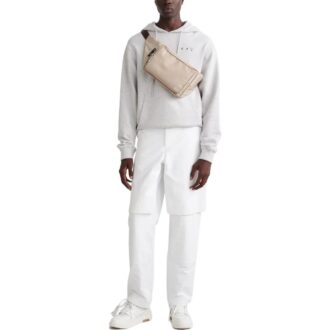 Off-White Pantaloni casual pentru bărbați FW22, culoare solidă, croială largă, albi