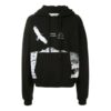 Off-White Pantaloni pentru bărbați cu imprimeu animal, croială largă, negru